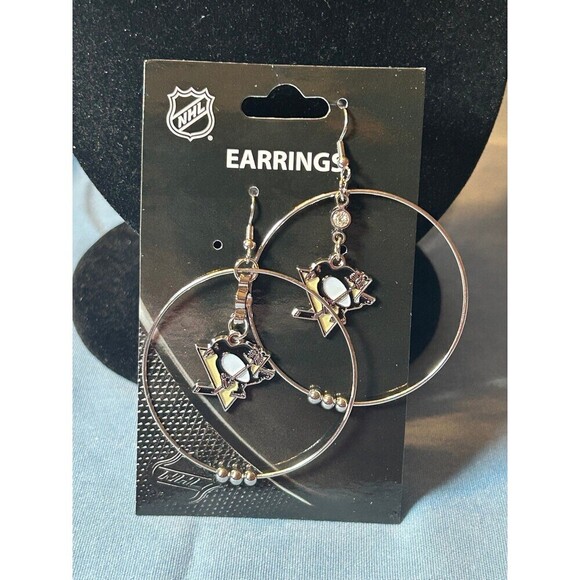 NHL Pittsburgh Penguins Hoop Earrings - Picture 5 of 5